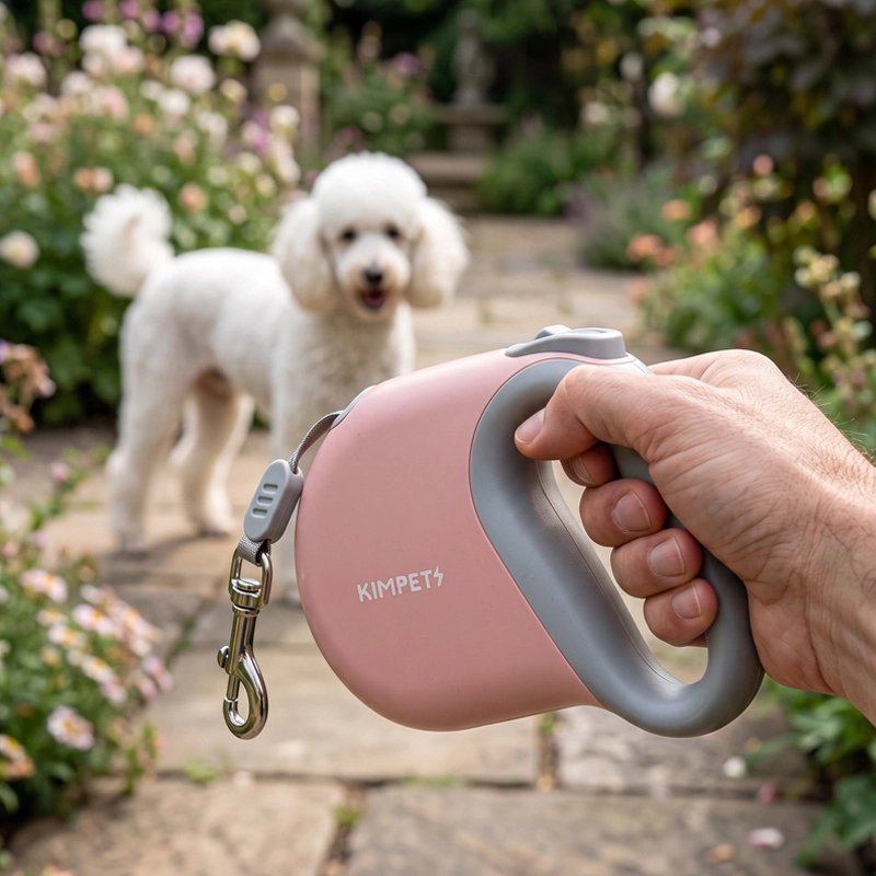 Laisse enrouleur chien construction durable qui protège le mécanisme interne des chocs et intempéries