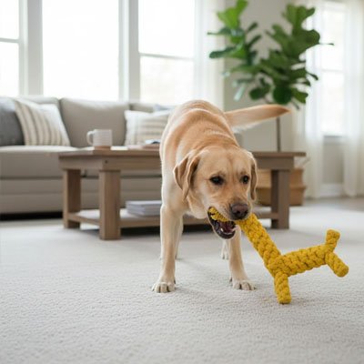 Peluche Chien Disponible en plusieurs couleurs vives et attire L`animal