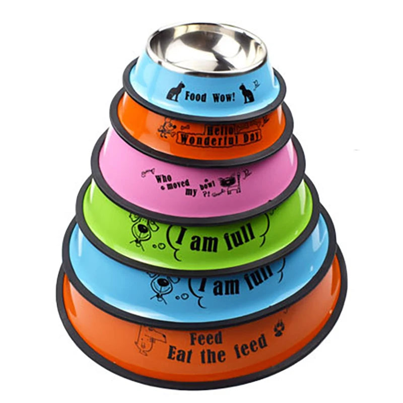 Fait de Stainless bols de nourriture et eau pour chiens et chats .
