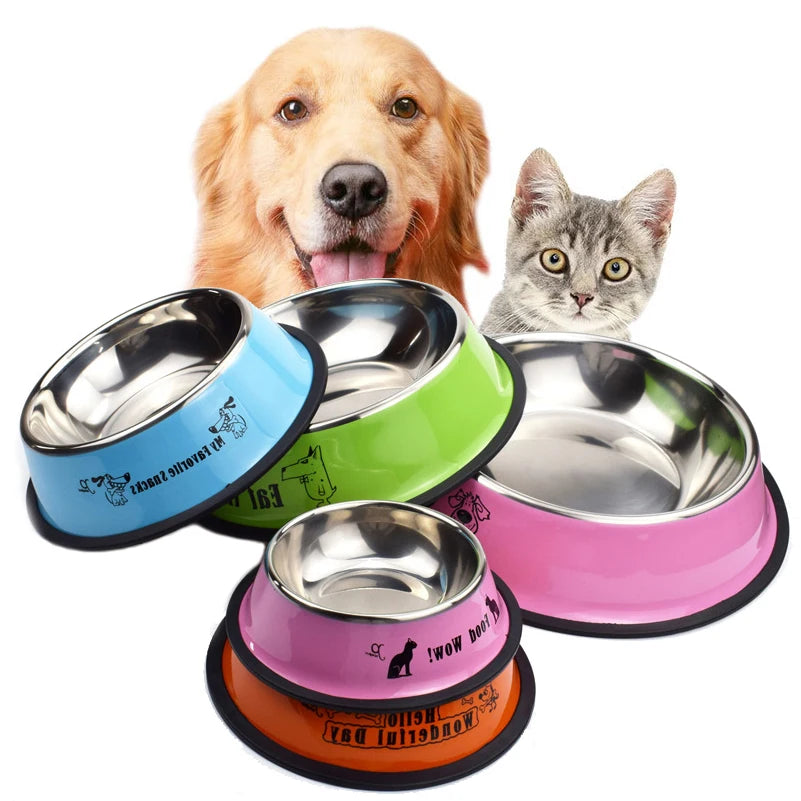 Fait de Stainless bols de nourriture et eau pour chiens et chats .