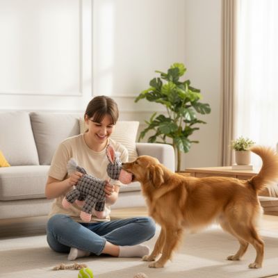 Peluche chien faciles nettoyer resistent lavages