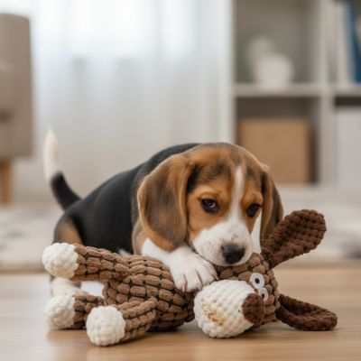 Peluche chien prise gueule confortable