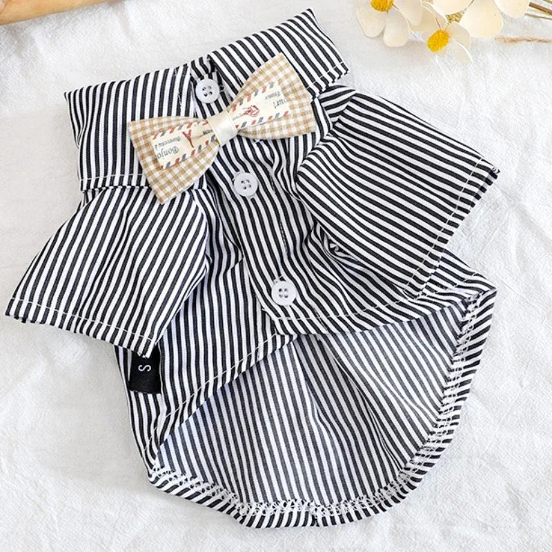Chemise en polyester pour petit chien – Confortable et stylée, disponible en noir et bleu