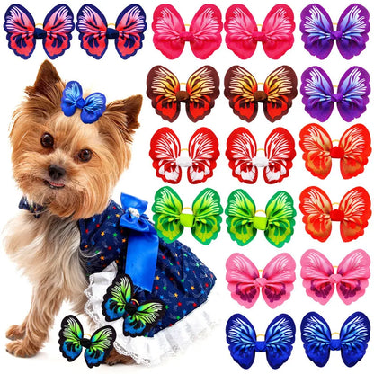 Nœuds papillon pour chien – Lot de 12 accessoires cheveux poils longs et courts