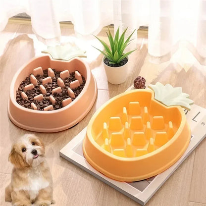 Gamelle anti-glouton en forme d’ananas pour chien
