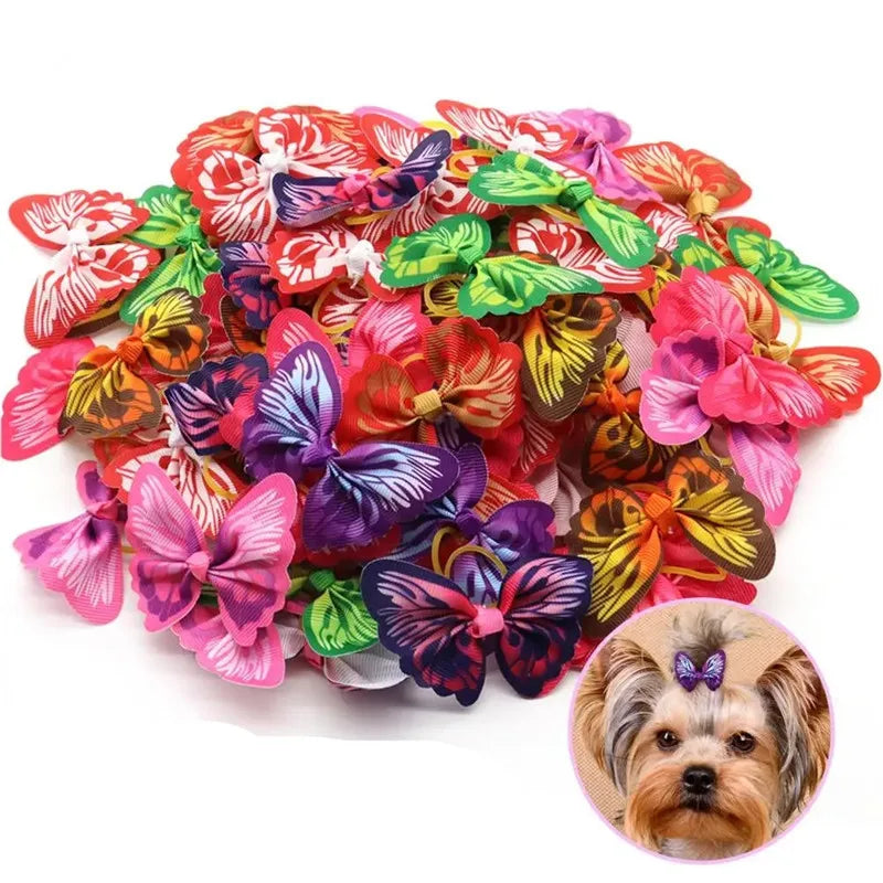 Nœuds papillon pour chien – Lot de 12 accessoires cheveux poils longs et courts