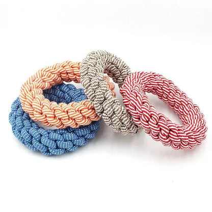 Anneaux de jeux fait de cotton pour chien pour apprentisages . - WOOF TOUT