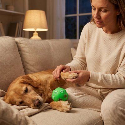 Balle pour Chien Favorise le massage des gencives et le nettoyage dentaire lors de la mastication