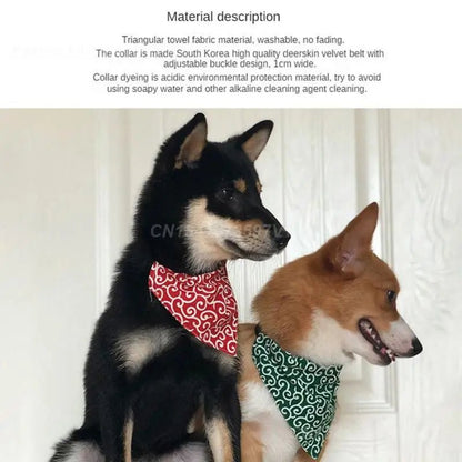 Belle ceinture pour chien avec le matériel en forme de triangle fait de cotton ajustable. - WOOF TOUT