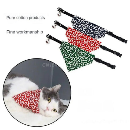 Belle ceinture pour chien avec le matériel en forme de triangle fait de cotton ajustable. - WOOF TOUT
