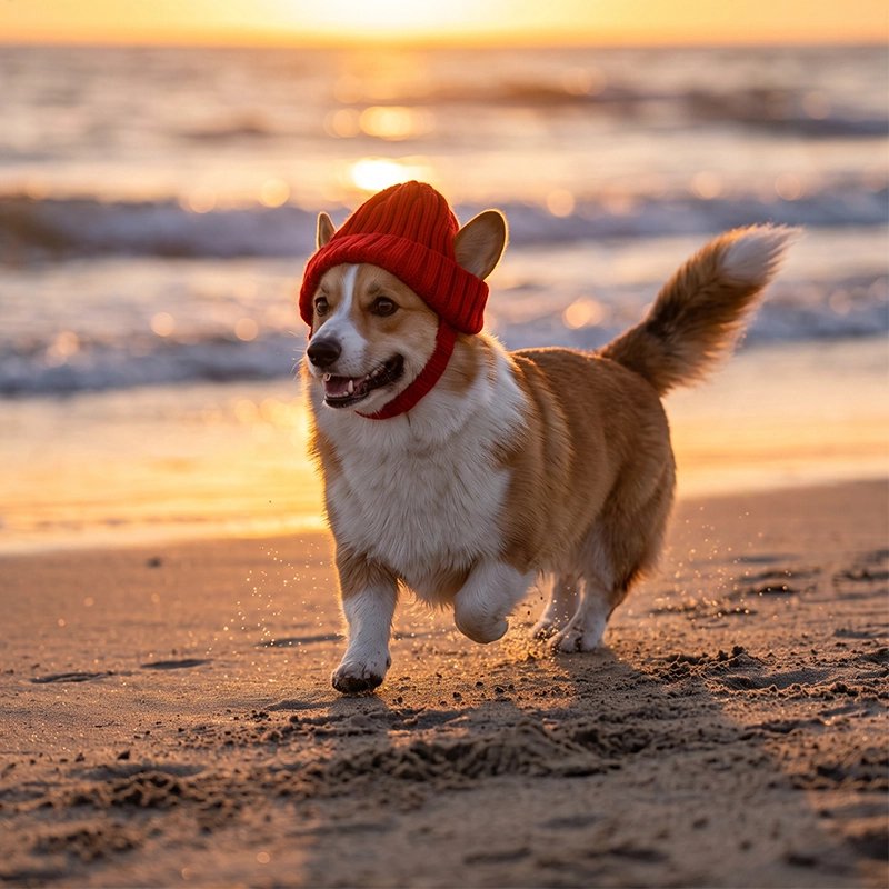Bonnet pour chien​ adapté aux sorties extérieures par temps frais, plage, parc, jardin