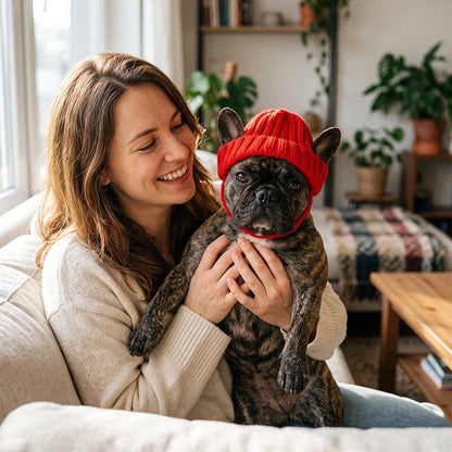 Bonnet pour chien​ tricot facile à enfiler et retirer