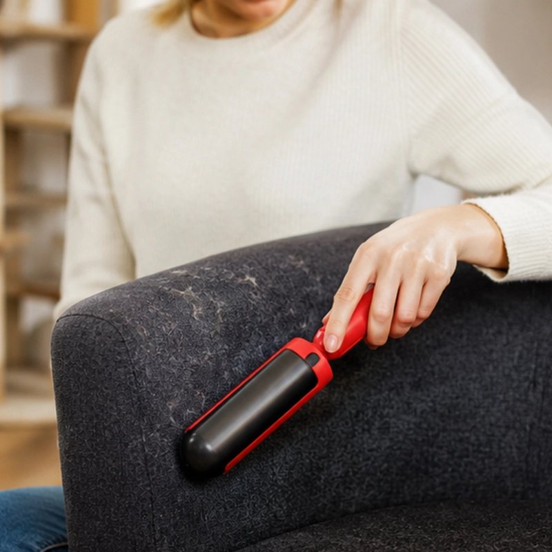 Brosse anti poil collecteur de poils se vide rapidement grâce au système d'éjection intégré