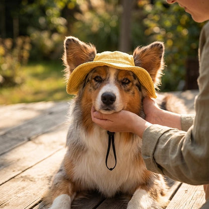 Casquette chien​ Cordon élastique ajustable sous le menton assurant un maintien optimal sans gêner l'animal