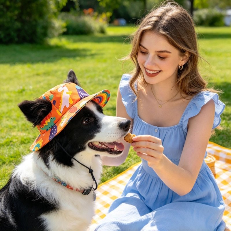 Casquette chien​ protège efficacement contre la chaleur et le soleil lors des activités extérieures