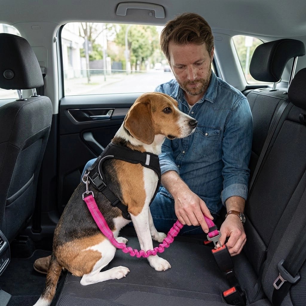 Ceinture de sécurité pour chien coutures renforcées pour résister à la traction