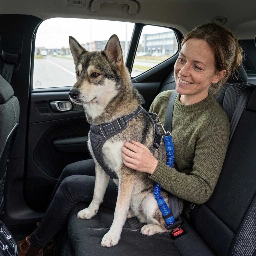 Ceinture de sécurité pour chien liberté de mouvement suffisante pour s'asseoir ou se coucher