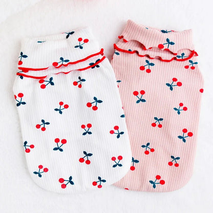 Chandail avec petites cerises pour chiens pour de petites tailles. - WOOF TOUT