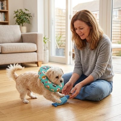 Collerette Chien Permet au chien de se reposer confortablement sans gêne, même en position couchée