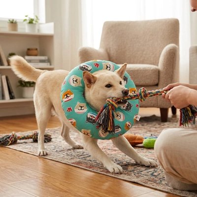 Collerette Chien S'attache facilement au collier habituel de l'animal pour un maintien sécurisé