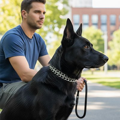 Collier Chien Matériau métallique durable longévité et fiabilité lors des promenades