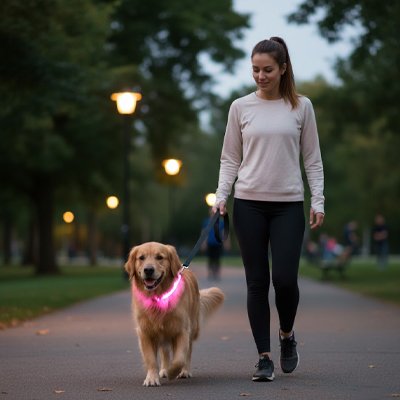 Colliers lumineux pour Chiens  Taille modulable s'adaptant à différentes morphologies canines grâce à un système de clips ajustables