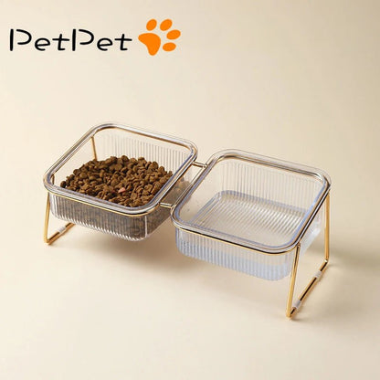 Deux bols transparents pour animal de compagnie de petites tailles - WOOF TOUT