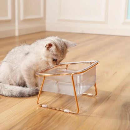 Deux bols transparents pour animal de compagnie de petites tailles - WOOF TOUT