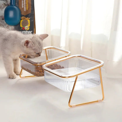 Deux bols transparents pour animal de compagnie de petites tailles - WOOF TOUT