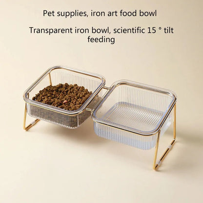 Deux bols transparents pour animal de compagnie de petites tailles - WOOF TOUT