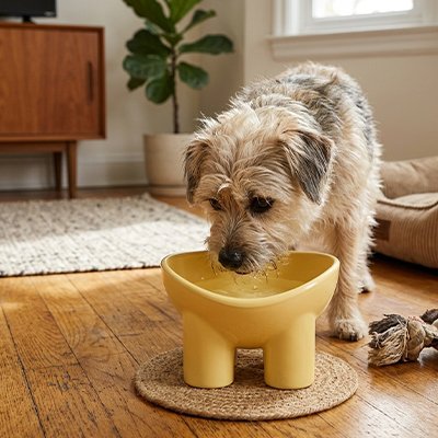 Gamelle Chien posture confortable pendant les repas, réduit tensions cervicales et dorsales
