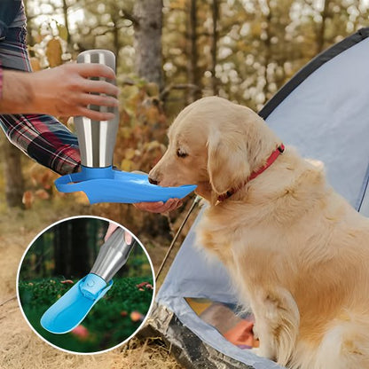 Gourde chien Construction en acier inoxydable résistant et compartiment abreuvoir en plastique sans BPA