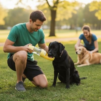 Gourde pour Chien Format portable léger: Gabarit compact et poids réduit facilitant le transport lors des promenades