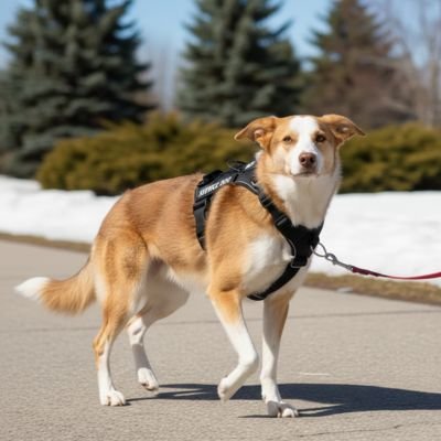 Harnais chien Conception spécifique pour limiter les tirages du chien pendant la promenade et faciliter le contrôle