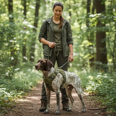 Harnais chien Design ergonomique qui protège le poitrail et répartit forces traction