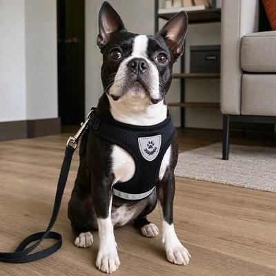 Harnais chien Fermeture rapide système de clips facilitant l'installation et le retrait sans passer par la tête de l'animal