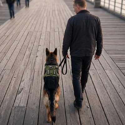 Harnais chien  Sangle dorsale pour une prise en main directe en situation nécessitant un contrôle immédiat