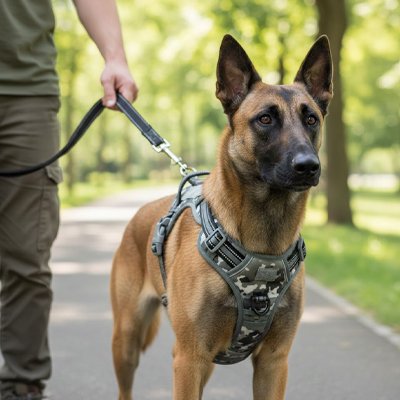 Harnais chien Style inspiré de l'équipement professionnel avec finitions robustes et look opérationnel