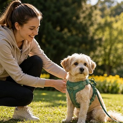 Harnais pour Chien un ajustement facile et rapide grâce à des clips sécurisés visibles sur le dos du harnais