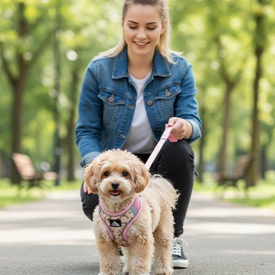 Harnais pour petit chien Ensemble complet coordonné pour une promenade stylée