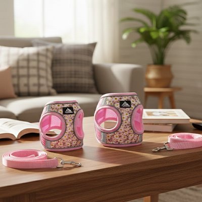 Harnais pour petit chien Motif léopard rose Design tendance et élégant 