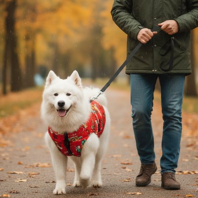 Imperméable pour chien​ Tissu déperlant: Protection efficace contre la pluie et l'humidité lors des promenades automnales et hivernales