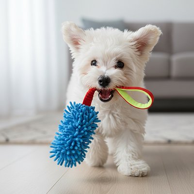 Jouet chien  Les fibres synthétiques texture agréable au toucher et résistante aux morsures répétées