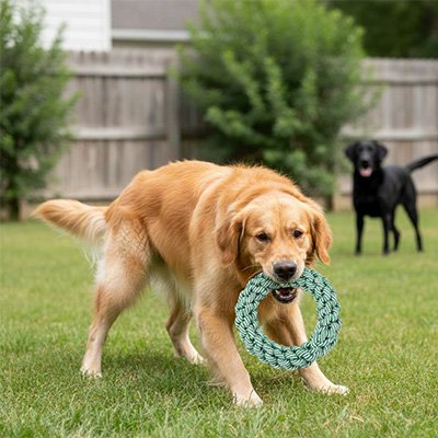 Jouet indestructible pour Chien Design tressé en spirale: Offre une texture stimulante pour les gencives et favorise l'hygiène dentaire