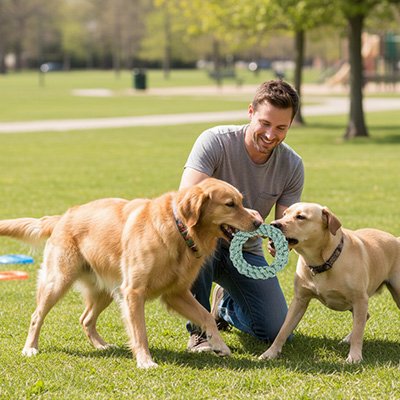 Jouet indestructible pour Chien Forme en anneau tressé: Facilite la préhension et le jeu de traction 