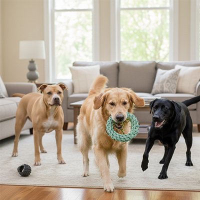 Jouet indestructible pour Chien Matériau textile robuste: Garantit une durabilité exceptionnelle face aux mordillements répétés