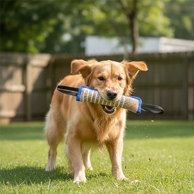 Jouet indestructible pour Chien Poignées ergonomiques: Doubles sangles permettant une prise ferme 