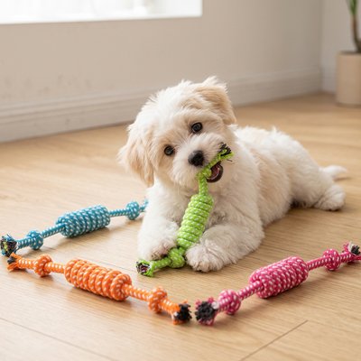 Jouet pour chien​ la couleurs bleu rose orange vert