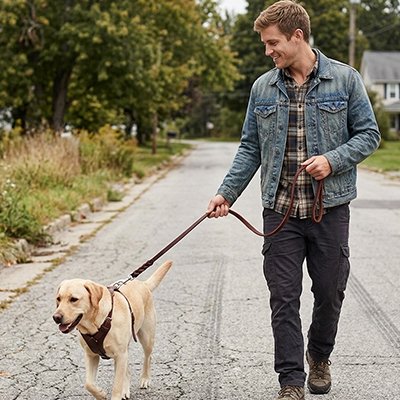 Laisse chien Cuir traité résistant aux intempéries vieillissement prématuré