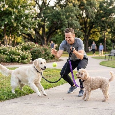 Laisse double pour Chien assure un confort de préhension prolongé et réduit la fatigue lors des longues promenades
